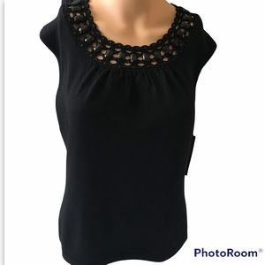 NWT Jones New York Sleeveless Embellished Marmont top - Size Petite Small